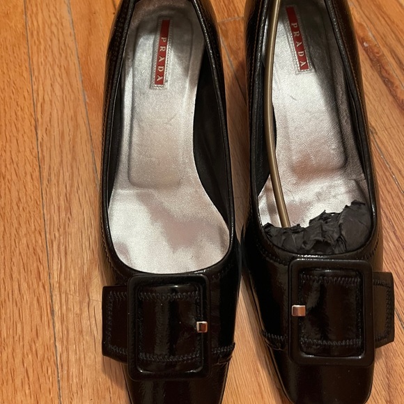 Prada 1inch Heeled Buckle Flats - Picture 2 of 4